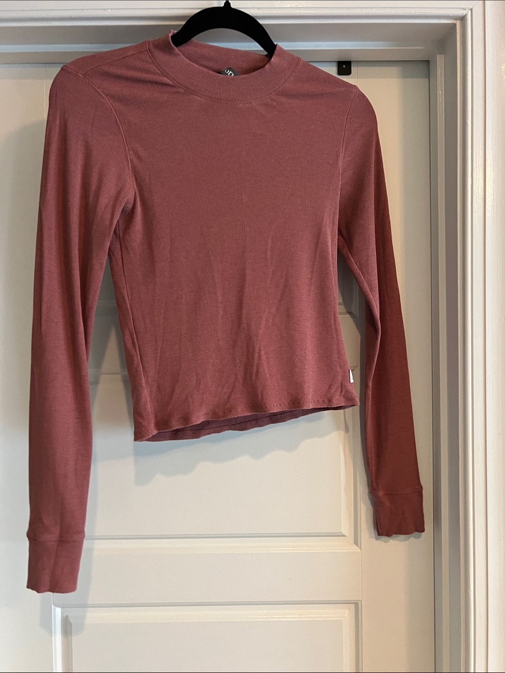 Vuori Ribbed Long Sleeve Crewneck Top - Dusty Rose